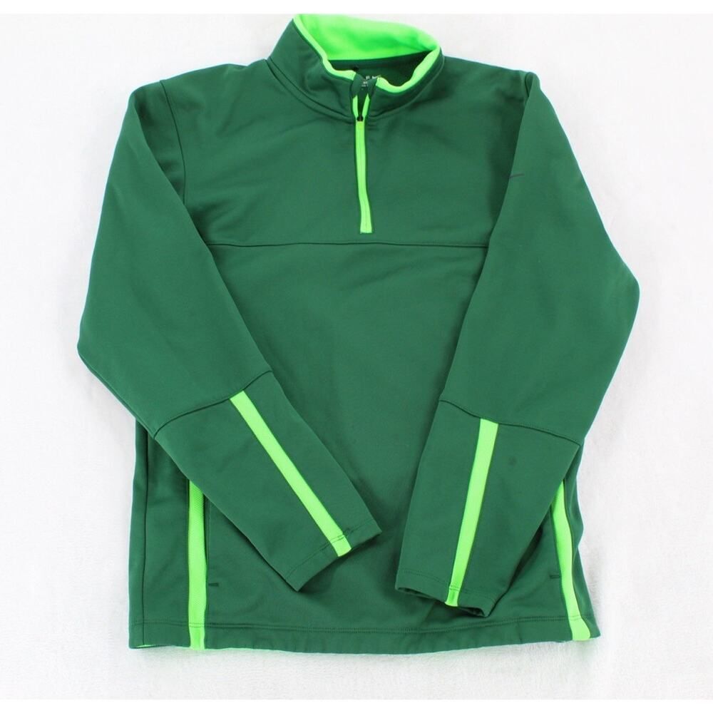 Nike Dri-FIT Golf Pullover Mens Small Green Quarter Zip Long Sleeve Top